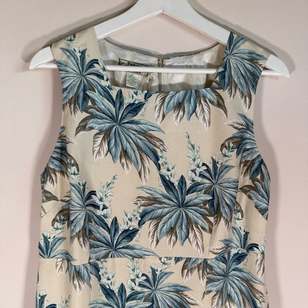 NWT Tommy Bahama Floral Shift Dressy Dress 100% Silk Tropical Leaves 10 - Picture 2 of 9